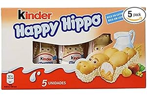 MENTOR INTERACTIVE Kinder Happy Hippo Nocciola (confezione da 5 Scatole, totale 25 Pezzi)