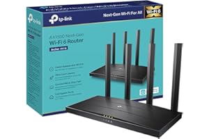 TP-Link Archer AX18 Routeur WiFi 6, Routeur WiFi AX 1500 Mbps bi-Bande, 4 Ports Gigabit, 4 antennes à Haute Performance, WPA3, Contrôle Parental, EasyMesh, Antivirus intégré