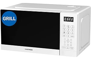 Microondas Daewoo MD-FA202GW-EU, con Grill, 20 Litros de Capacidad, 700W de Potencia, 8 Programas, 5 Niveles de Potencia, Panel Digital, Color Blanco