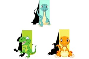 FZSECRIU Magnetische Lesezeichen Kinder, Lesezeichen Magnetisch Junge 3 Stück Lesezeichen Kinder 1. Klasse, Magnetlesezeichen Dinosaurier, Magnet Lesezeichen, Lesezeichen Magnet Tiere