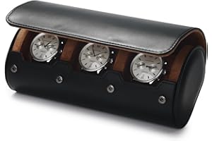 Oirlv Luxe PU Cuir 3 Fentes Etui Montre,Boite a Montre Homme,Rangement Pour Coffret Cadeau Noël Anniversaire Boite Montre(Noir)
