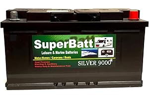 SuperBatt AGM1100 12V 120AH VRLA AGM Ultra Deep Cycle Battery - Fully Sealed No Spill - Leisure Marine Motorhome Caravan Campervan Boat Motor Mover Solar