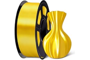 SUNLU PLA Plus Filamento Seda Brillante 1.75mm para Impresora 3D, Silk PLA+ Filamento de Impresión 3D con Acabado Suave y Sedoso, Precisión Dimensional +/- 0.02mm, Bobina de 1kg(2.2lbs), SILK Amarillo