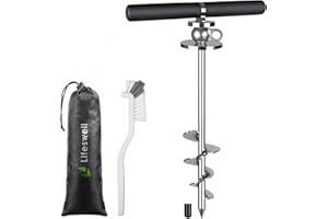 Lifeswell Heavy Duty Dog Anchor, 15 Inch Spiral Stake for Medium to Large Dogs up to 220lbs, Alloy Steel, Silver, Pet Tie-Outs and Stakes