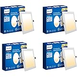 PHILIPS Ultra Glow 10-watt Square LED Downlighter | 3 Colors in 1 Recessed LED Downlight | LED Ceiling Light for Home and Hal