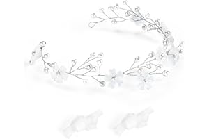 CREWELL Haarschmuck Kommunion, Taufe Deko Mädchen Erstkommunion, Blumenkranz Haare Kinder Kopfschmuck Hochzeit