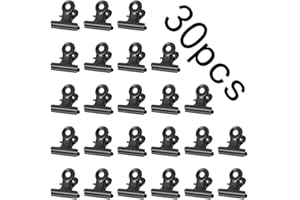 Girls'love talk 30 Stück Kleine Bulldogge Büroklammern,Multi-function clip for klammern,Briefklemmer für fotos, office and kitchen (Schwarz,22 mm)