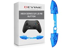 DEVINE CUSTOMZ DevineCustomz Xbox Series S X Controller Lb Rb Bumper Replacement Top Button Home Guide Surround All Colours (Clear Blue)