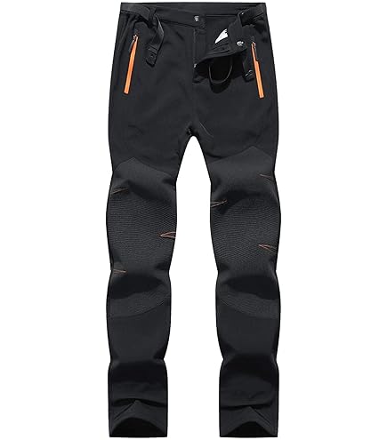 Donhobo Damesbroek met fleece voering, winterbroek, winddicht, warm, verdikte softshellbroek, waterafstotend, outdoor wandelbroek, functionele broek, roze, M