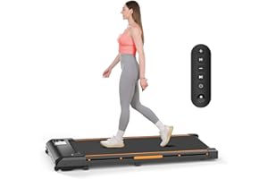 HOFTME Under Desk Treadmill for Home Office Walking Pad,2.25HP Portable Walking Running Machine with Remote Control and LED Display,Ultra Flat Slim Indoor Electric Treadmill,No Assembly