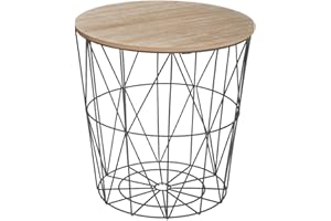 ATMOSPHERA CREATEUR D'INTERIEUR Mesa Auxiliar de Metal Negro Kumi d.40