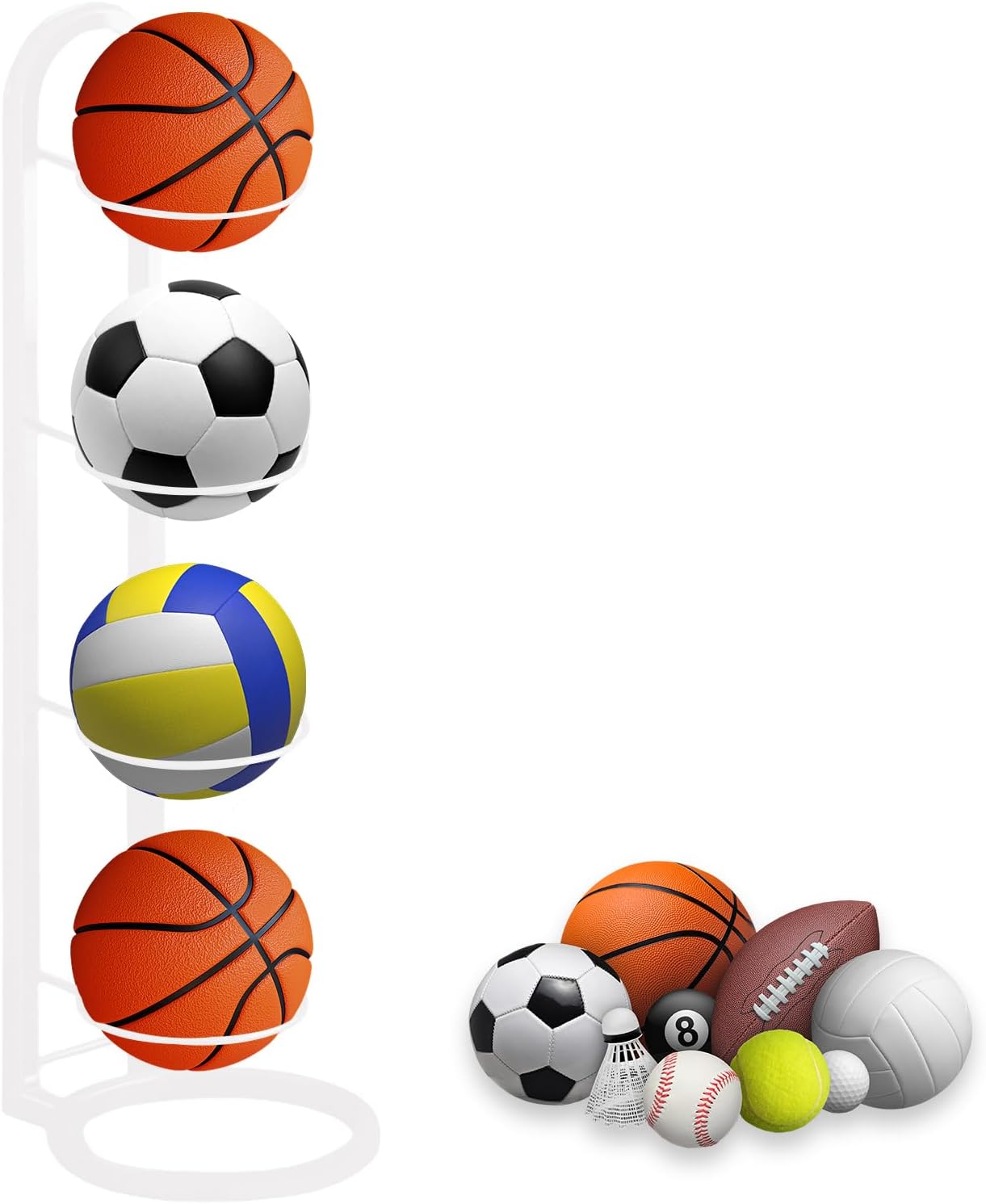 thirei Soporte para Balón de Fútbol, Soporte Vertical para Pelotas de Futbol, para Guardar Balones de Baloncesto, Fútbol y Voleibol