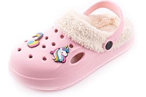 R-ISLAND Sabots d'hiver pour enfants, unisexe, avec doublure, taille 30-35, EVA, antidérapants, parfaits pour les enfants et éviter le froid.