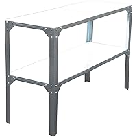 SVITA Pflanztisch Outdoor-Tisch Metall Garten-Tisch Werkbank Ablage Arbeitstisch rostfrei Gartenarbeit Silber 115 x 40…