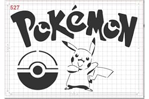 GiwuArt - PM Pikachu Ball Stencil Mylar A4 Sheet 190 Micron Strong Reusable Craft Art Wall Deco