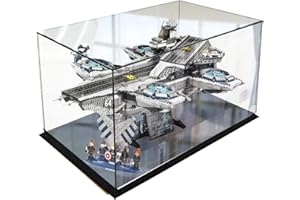 MEEC Vitrina de Acrílico Transparente, Caja de Mostrador de Montaje con Base Negra, Vitrina de Protección a Prueba de Polvo Para Figuras de Acción, Juguetes Coleccionables (15x10x10CM) (001)