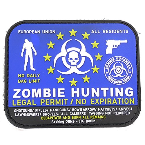 Preisvergleich Produktbild PVC RUBBER ZOMBIE HUNTER PATCH BLUE BLACK