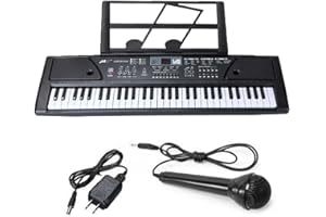 TAITUS Kids Piano Keyboard-Portable 61 Keys Electronic Musical Instrument -Electronic Keyboard Digital Teaching Music Piano-Music Stand, Mic, USB Power Gift for Boys Girls Beginner