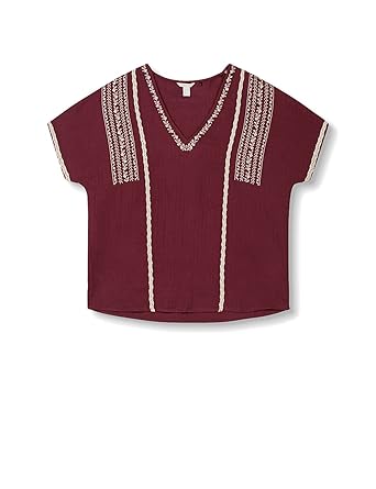 Women blouse multi colour burgundy