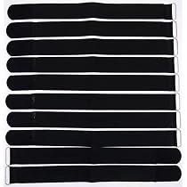 10x Wiederverwendbare Klett-Kabelbinder 20 Cm X 20 Mm – Schwarz, Mit Metallöse, Für Kabelmanagement