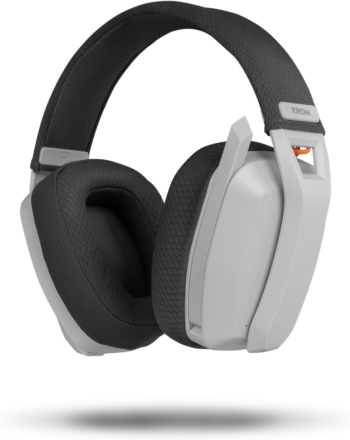 KROM Kanji –Auriculares Gaming Inalámbricos con Triple Conectividad (Bluetooth 5.3, 2.4GHz y Jack 3.5mm), Altavoces 40mm, Micrófono Integrado, Diseño Ultra-Ligero 180g, PC, PS5, Xbox, Switch, Blanco