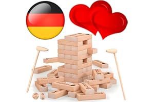 BLOOOK Stapelspiel,Paar Spiele für Paare,Paarspiele,Wackelturm Holz,Stapelspiele,Partner Spiele für Erwachsene, Frauen,Männer,Partner Geschenke