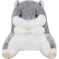 Comfy Plush Hamster Throw Pillow Bed/Sofa/Floor Backrest for Reading Gaming Watching TV Relieve Pain Lumbar Support Cushion Cute Chair Back Waist Pad for Young Women Girls Kids Sleep Relax Gifts