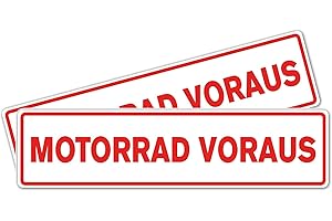 ‎STROBO 2 Stück Motorrad Voraus Hochwertiges Magnetschild als 32x8cm Magnetfolie Fahrschulausstattung Fahrschulorganisation Warntafel Schild mit UV- Schutz von STROBO