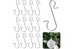 DECARETA 120 Pezzi ganci palline di natale, Ganci per Albero di Natale, Gancetti Palline di Natale, Ornamento Ganci da Appendere a Forma di S Appendini per Albero di Natale Appeso (Argento)