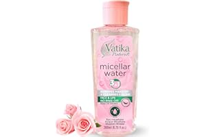 Vatika Naturals Micellar Cleansing Water 200ml I 3 in 1 Face Cleaner, Makeup Remover & Skin Glow I Dermatologically Tested, Rose Water Infused I Suitable for All Skin Types