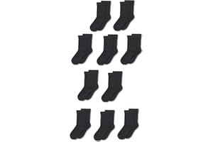 Amazon Essentials Unisex Kids and Toddlers' Cotton Crew Socks, 10 Pairs