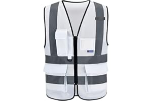 AYKRM 21 Farben Sicherheitsweste Warnweste Reflektierendes WarnschutzWeste Warnweste mit Reflektorstreifen mit Reißverschluss und Taschen Arbeitsweste