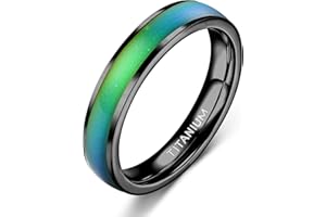 Adramata G23 tytanowy pierścionek dla kobiet i mężczyzn zmieniający kolor pierścionek ręcznie robiony pierścionek zaręczynowy obietnica pierścionki dla par czarny pierścionek damski