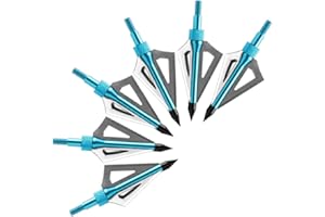 Siwetg Lot de 6 pointes de flèche pour la chasse au tir à l’arc 100 grains 3 lames