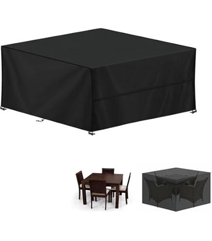 Zettum Abdeckung für Gartenmöbel 280 x 190 x 73 cm, Gartentisch Abdeckung 600D Oxford PU