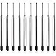 DOETYD 10 PCS Metal Cartridge Set Include Black Ink Pen Refills Ballpoint Refill for Replacement of Ballpoint Refills Suitable for Parker Ballpoint Pens