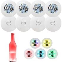 8 Stück Aufkleber-Stimmungslichter – Selbstklebende LED-Lichter Für Flaschen & Gläser, 7 Farben, 3 Lichtmodi – Perfekt Für Party, Hochzeit, Weihnachten Oder Die Bar