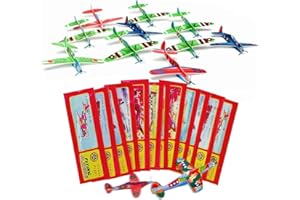 OHH-NANJOO 12 Pack Planeurs Polystyrène, Emballage Individuel Avion en polystyrène, Plan en Plastique de Mousse, Avions Jouets pour Enfants, Avions Jouets Pour Enfants Jeu Pochettes Surprise, Cadeaux Invités