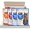 VetIQ Healthybites For Cats Variety Pack 4 x 65g Cat Supplement for Breath & Dental Hairball Removal and Urinary Care Tasty Pet Remedy with Chicken Duck Cheese & Catnip