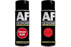ALEX FLITTNER DESIGNS Auto Vernice Spray Set per Citroen KJH Rouge ScarletBase Trasparente 2x400ml con vernice spray trasparente