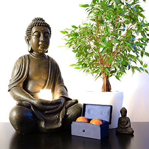 ZENKRAFT – Exklusive Qi Gong Kugeln aus Palisanderholz in edlem Brokatkästchen (Black) - 6