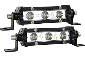 ‎SKYWORLD SKYWORLD Led Arbeitsscheinwerfer, 2 Stücke 4 Zoll 15W einreihige LED Lichtleiste Low Profile Spot Scheinwerfer für Auto Offroad PKW LKW Anhänger 4x4 SUV ATV Rückfahrscheinwerfer Kaltweiß