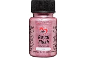 ideen mit herz Royal Flash | peinture métallique acrylique | brillance métallique, avec de fines particules de paillettes | séchage rapide | à base d'eau | 50 ml (rosé)
