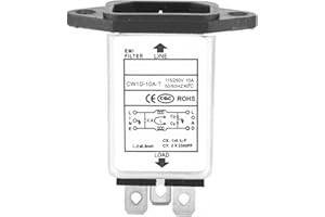 RISEGUN Filtre de Puissance EMI, Filtre de Ligne AC 115 V-250 V Filtre Monophasé | Filtres de Haute Qualité, Composants électroniques à Prise 10A 50/60Hz Filtres à Interférences électromagnétiques