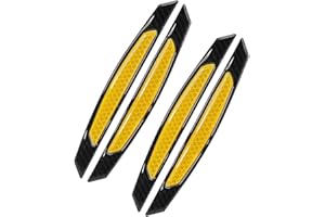 WeFoonLo 4pcs Black Carbon Fiber Auto Car Door Bump Protector Sticker for Car SUV Pickup Truck (Yellow)