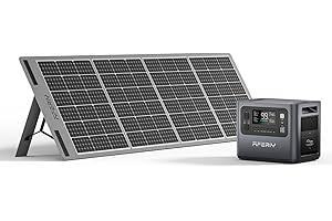 AFERIY Generador Solar 2400 W con Panel de 200 W, Estación de Alimentación Portátil de 2048 Wh (Pico de 4800 W), Batería LiFePO4, 220 V-240 V, Plegable USB, IP65