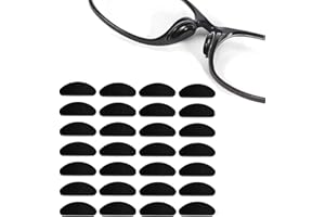 DAQIEPIN 12 Paia Cuscinetti Nasali per Occhiali Adesivi Forma a D Stick su Silicone Morbido Antiscivolo Cuscinetti per Naso Adesivi per Occhiali e Occhiali da Sole