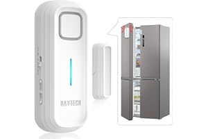 DAYTECH Freezer Door Alarm with Delay 1/2/3/4 Mins When Opend Window Alarm Close Doors Reminder Fridge Door Alarm Sensor or Chime 0 to 120 dB for Door Ajar Warning White 1 Pack
