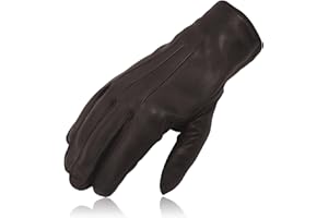 COLOURLINX Mens Leather Driving Gloves Unlined Retro Vintage Classic Stylish Genuine Real Leather Warm Thermal Winter Black Chauffeur Gloves