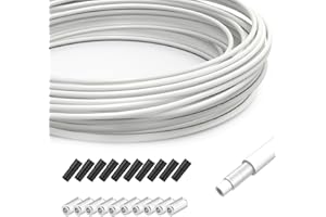 TAPKUA 10 Metros Funda Cable Freno Bici Blanco, Ø5 mm Vaina de Repuesto con Tapas de Extremom, Alojamiento Cables para Bicicleta de Montaña Carretera